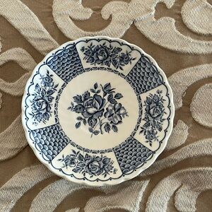 Myott Melody Fine Ironstone China 5.5” blue saucer vintage made in England